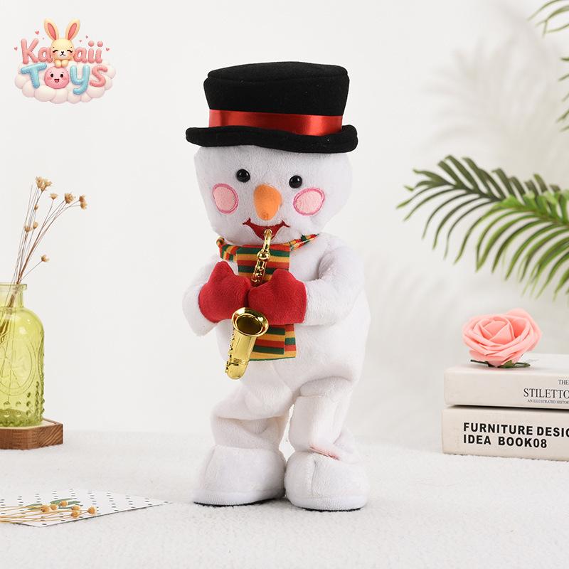 Plush Electric Dancing Singing Toy Christmas Snowman 40cm Kawaii Toys