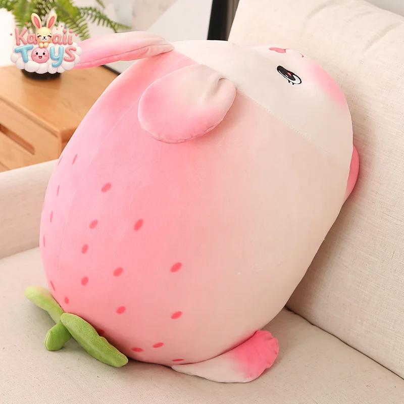 Adorable Pink Strawberry Rabbit Plush-Toys Soft Bunny Doll