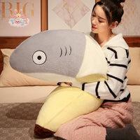 New Kawaii Transform Shark Banana Plush Toy – A Hug Full of Fun! 45cm Kawaii Toys