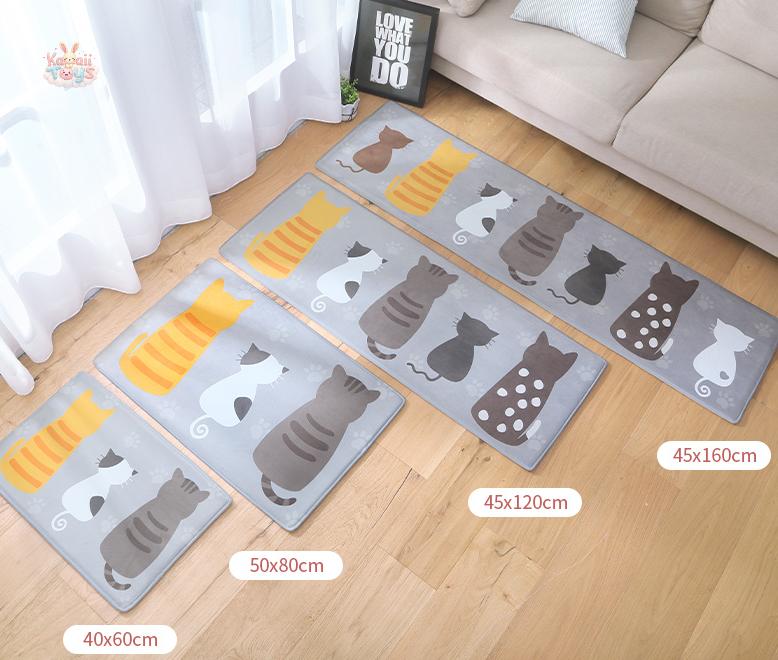 Printed Kitten Mat Antiskid Mat Carpet 40x60cm Kawaii Toys