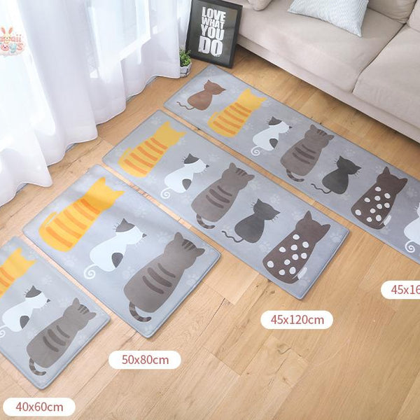 Printed Kitten Mat Antiskid Mat Carpet 40x60cm Kawaii Toys