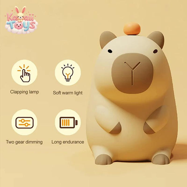 Baby Silicone Capybara Night Light - USB Rechargeable, Touch Control, Timer Function LKCOMO No977 Store