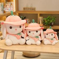 Lovely Plush Fruit Rabbit With Hat Dolls Cartoon Rabbit Pillow Kawaii Toys