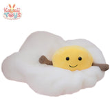 Plush Toy Poached Egg Leisure Sleeping Lying Cushion Pillow White Kawaii Toys