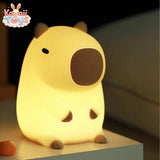 Baby Silicone Capybara Night Light - USB Rechargeable, Touch Control, Timer Function capybara OneSize LKCOMO No977 Store