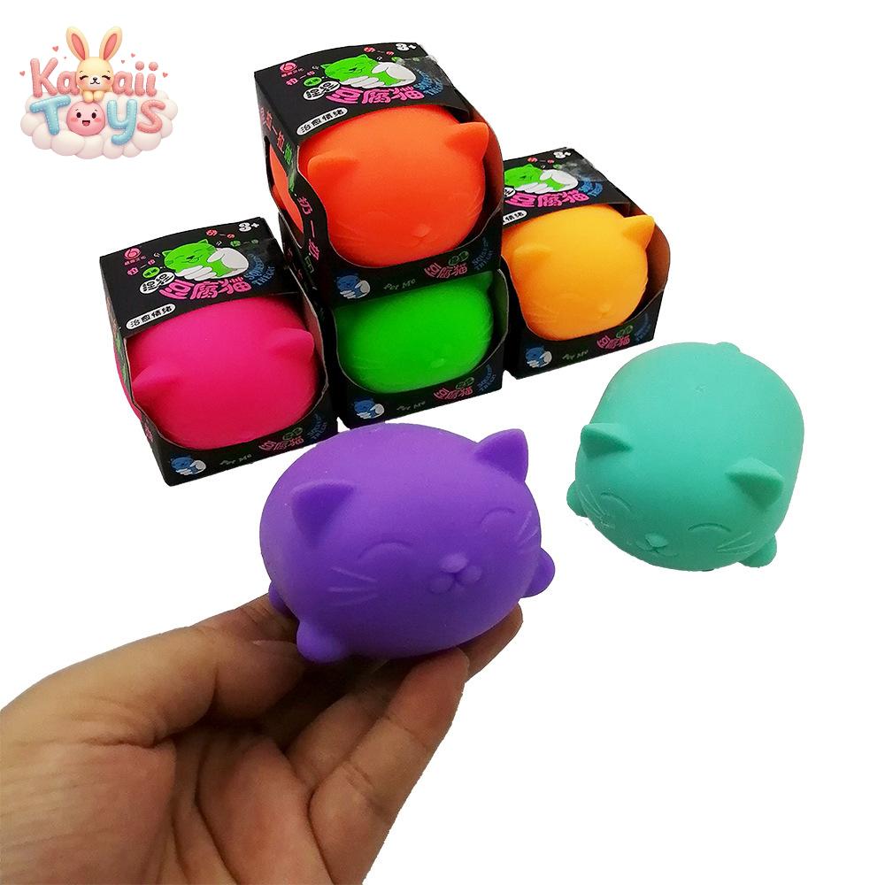 Creative Cute Pet Venting Decompression Ball Stress Relief Artifact Tofu cat color random Kawaii Toys