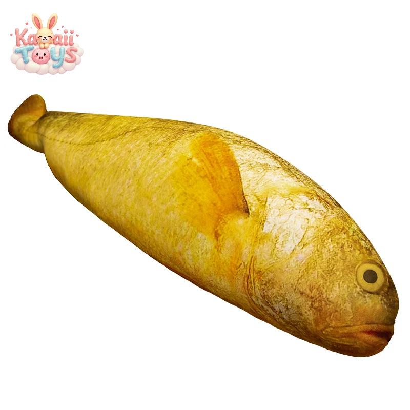 Kawaii Giant Yellow Fish Plush Toy Stuffed Lifelike Cartoon Animal Gold Fish Pillow 80cm Kawaii Toys