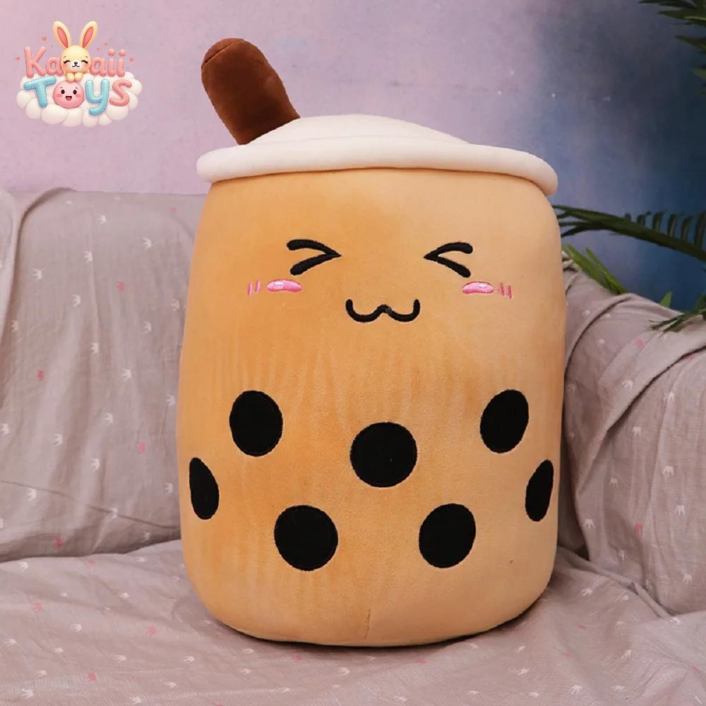 Kawaii Fruit Drink Plush Stuffed Soft Pink Strawberry Milk Tea Plush 24cm Beige A CHINA LKCOMO No977 Store