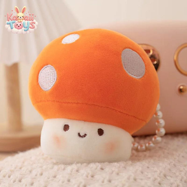 Colorful Mushroom Plush – A Tiny Burst of Joy 10cm Orange PUNIDAMAN Qmore Store