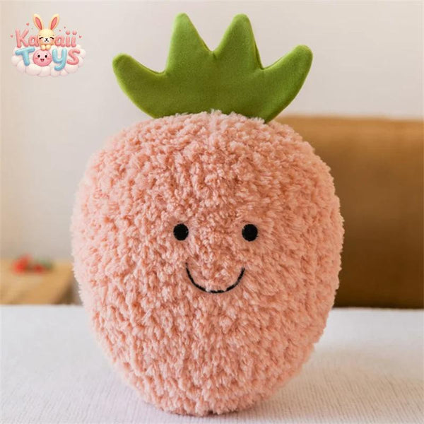 Cartoon Soft Cute Pear Peach Banana Strawberry Plush Toys Pink Strawberry LKCOMO No977 Store