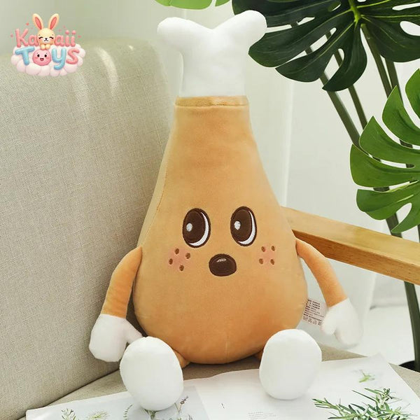 Kawaii Fast Food Throw Pillow – A Tasty Twist to Cuteness! chickenleg PUNIDAMAN Qmore Store