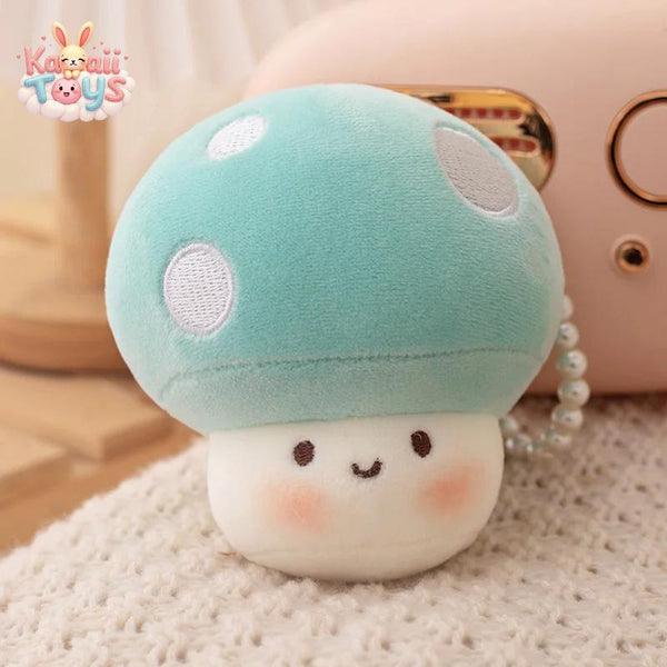 Colorful Mushroom Plush – A Tiny Burst of Joy 10cm Blue PUNIDAMAN Qmore Store