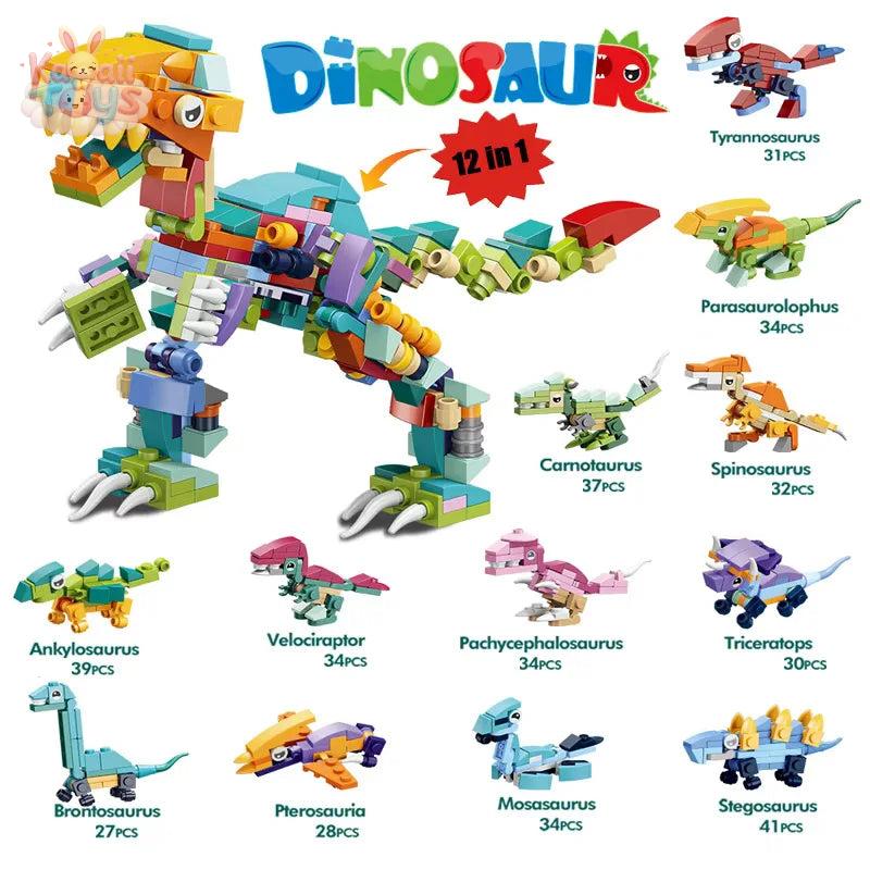 Tyrannosaurus Rex Brick Model – Build, Create, Roar! 12PCS A Kawaii Toys