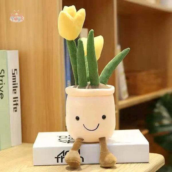 Lifelike Tulip Succulent Plants Plush – A Bloom That Lasts Forever! 33cm yellow LKCOMO No977 Store