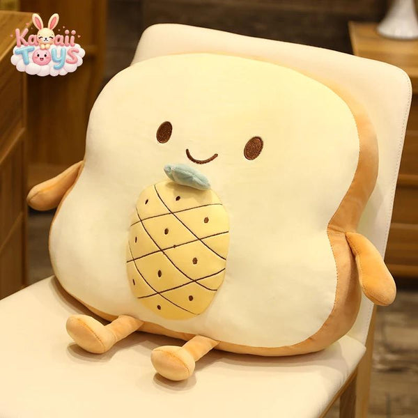 Adorable Toast Sliced Bread Pillow with Cute Expressions