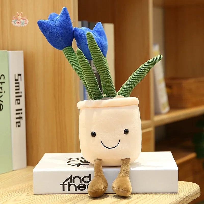 Lifelike Tulip Succulent Plants Plush – A Bloom That Lasts Forever! 33cm blue LKCOMO No977 Store