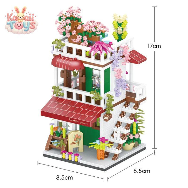 Creative City Streetscape Mini Block Cupcake Shop Music Bar Florist Toy