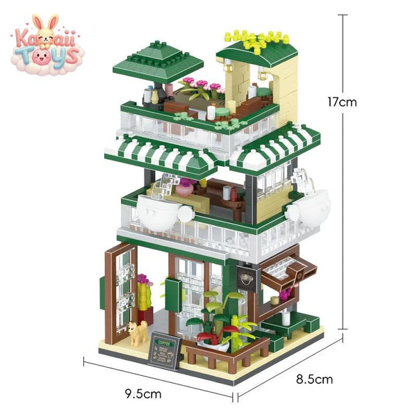 Creative City Streetscape Mini Block Cupcake Shop Music Bar Florist Toy