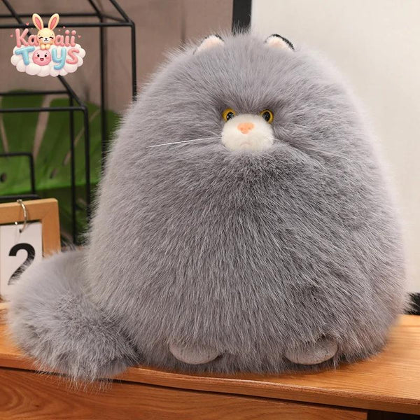 Fluffy Cat Plush – The Perfect Cuddly Companion GRAY PUNIDAMAN Qmore Store