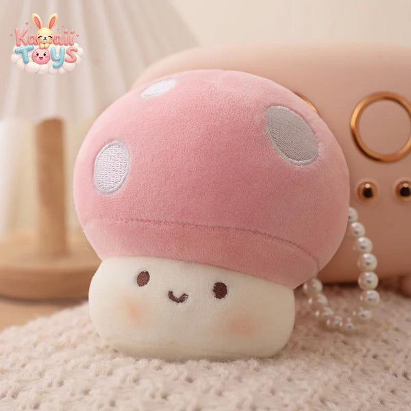 Colorful Mushroom Plush – A Tiny Burst of Joy 10cm Pink PUNIDAMAN Qmore Store