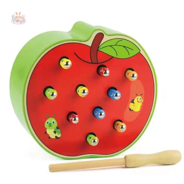 Baby Toys Wooden Catching Worms Game – Fun and Educational Play Apple LKCOMO No977 Store