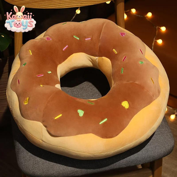 Chocolate Donut Plush Cushion – A Sweet Treat for Your Space!