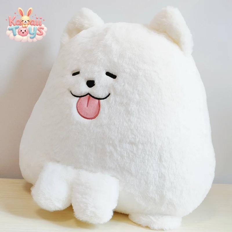 White Samoyed Puppy Plush Pillow for Home Gifts