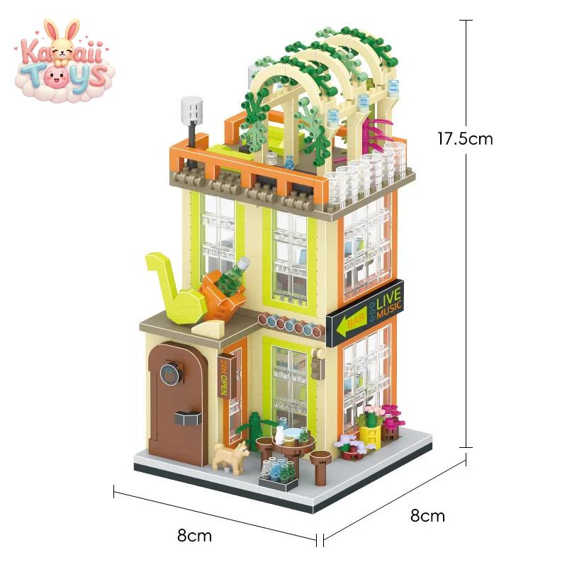 Creative City Streetscape Mini Block Cupcake Shop Music Bar Florist Toy