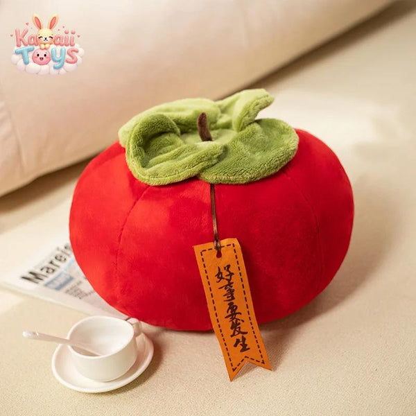 Soft Persimmon Plush Toy – A Cozy Slice of Nature!