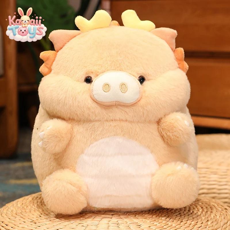 New Kawaii Pig & Dinosaur Plush Toy Stuffed Soft Animal Doll Throw Pillow Cushion Funny Birthday Xmas Gift for Friends 30cm brown Doraemo n Store