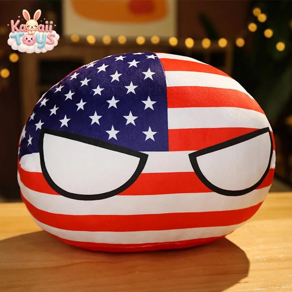 Country Ball Toys Plush USA FRANCE RUSSIA UK JAPAN GERMANY ITALY Decor America open 10cm Kawaii Toys