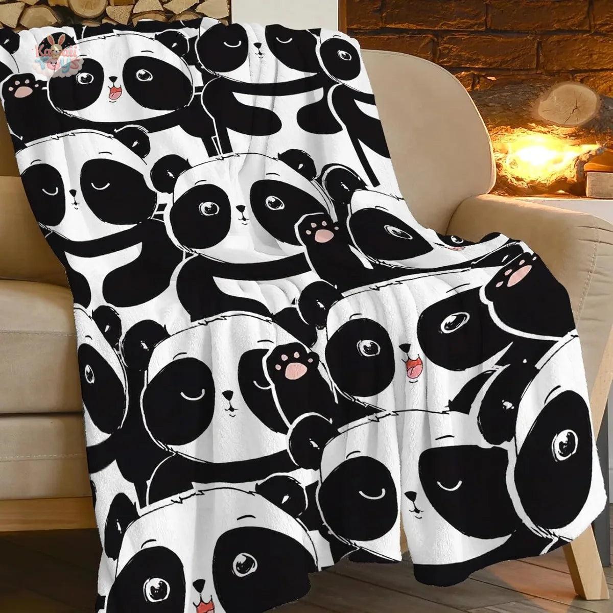 Cartoon panda throw blanket – Soft, Warm, and Adorably Cozy! B Kawaii Toys