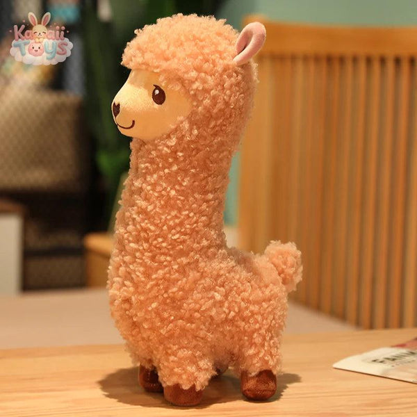 Cute Animal Lovely Alpaca Plush Toy Japanese Alpaca Soft Stuffed Pillow Brown Kawaii Toys