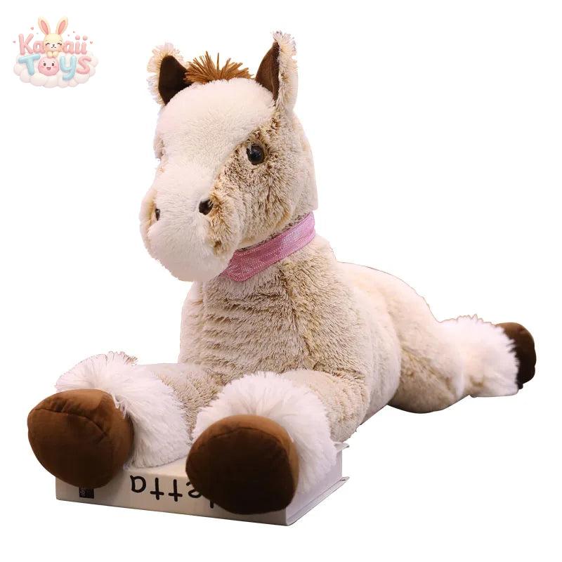 Big Size Cute Lying Horse Plush Toys Stuffed Cartoon Animal Horse Brown Kawaii Toys