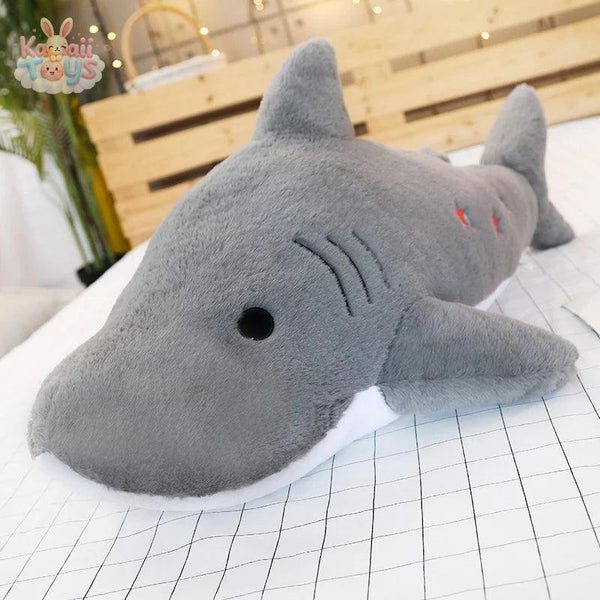 Giant Fuzzy Shark Plush – Your Ultimate Snuggle Buddy GRAY Kawaii Toys