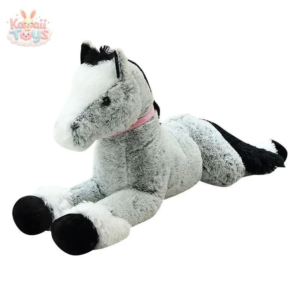 Big Size Cute Lying Horse Plush Toys Stuffed Cartoon Animal Horse GRAY Kawaii Toys