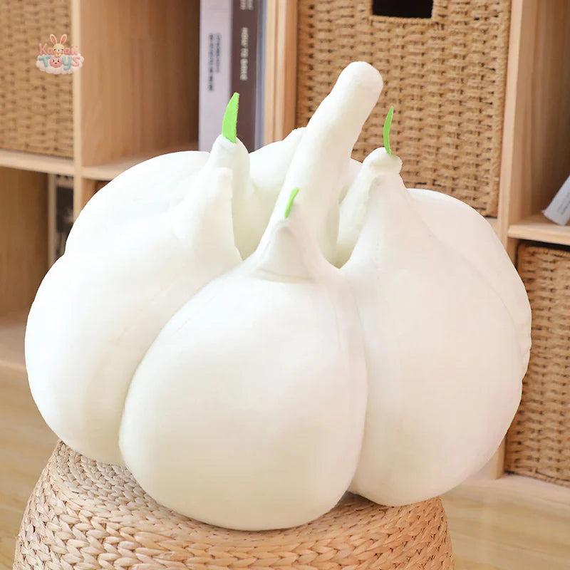 Simulation Big Eyes Garlic Chili Eggplant Plush Pillow Garlic 40CM Kawaii Toys