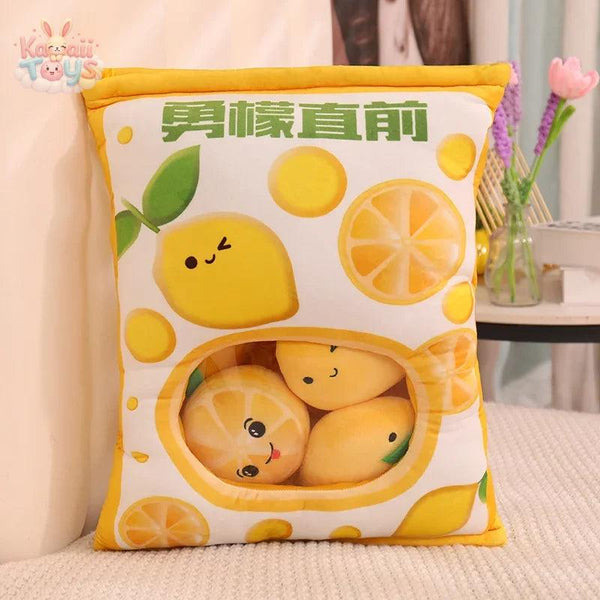 Plushie Fruit Bag – A Delightful Treat in a Cuddly Bag! Lemon-S11-0.92 35X45cm Kawaii Toys