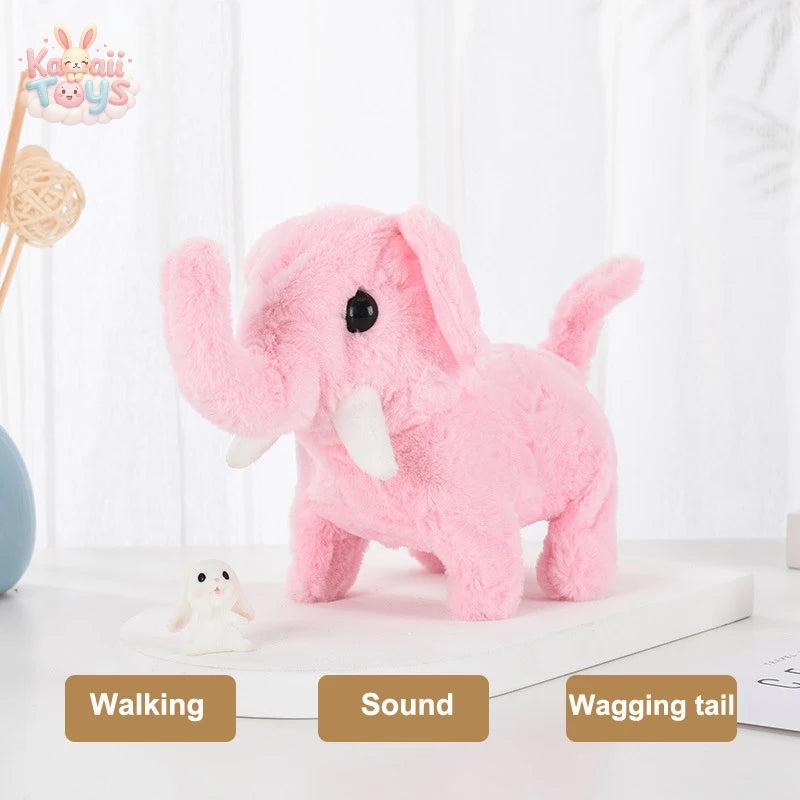 Electronic Plush Pet with Sound – The Cutest Walking Elephant Toy Pink Kawaii Toys