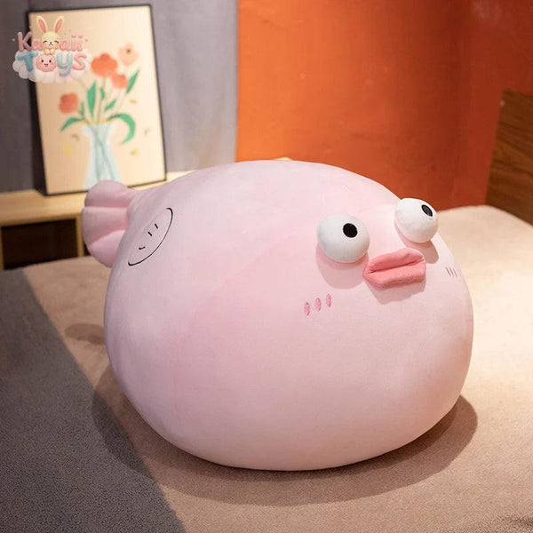 Cute Kawaii Fish – The Soft & Squishy Puffer Plush Pink Kawaii Toys