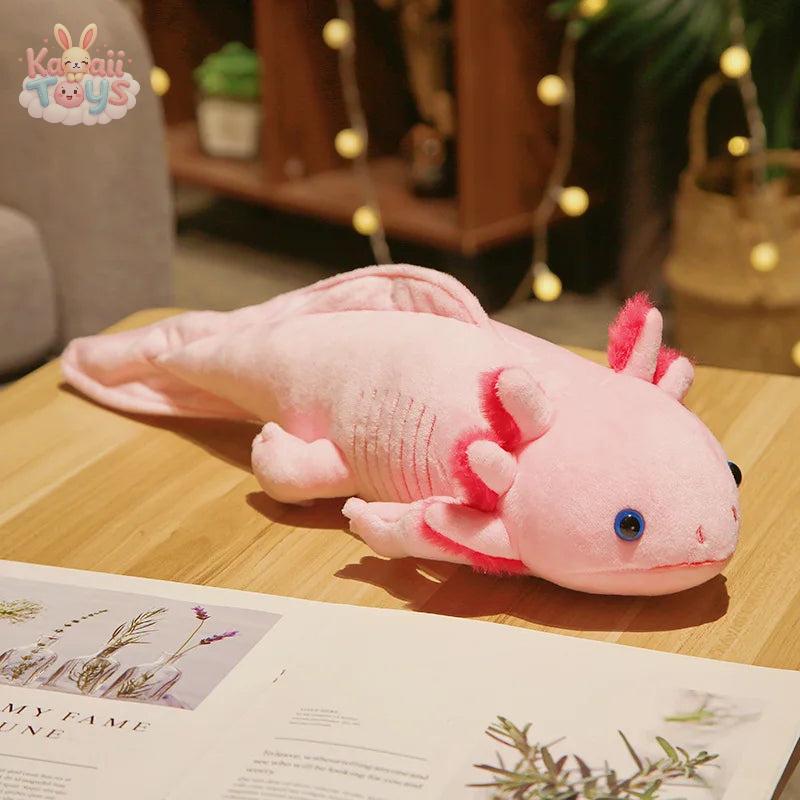 Kawaii Axolotl Salamander Fuzzy Plush – The Cutest Underwater Friend Pink Kawaii Toys