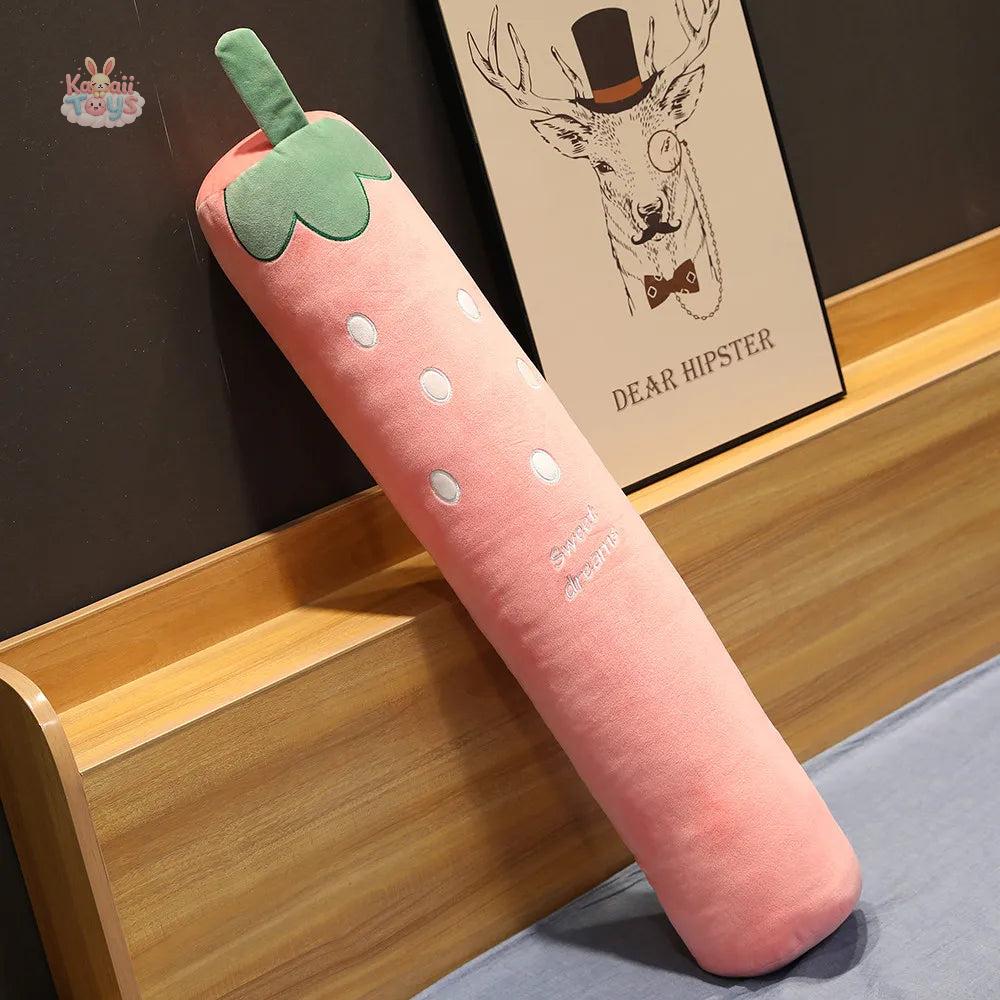 Long Strawberry Carrot Bed Plush Pillow Your Ultimate Snuggle Buddy Strawberry Kawaii Toys