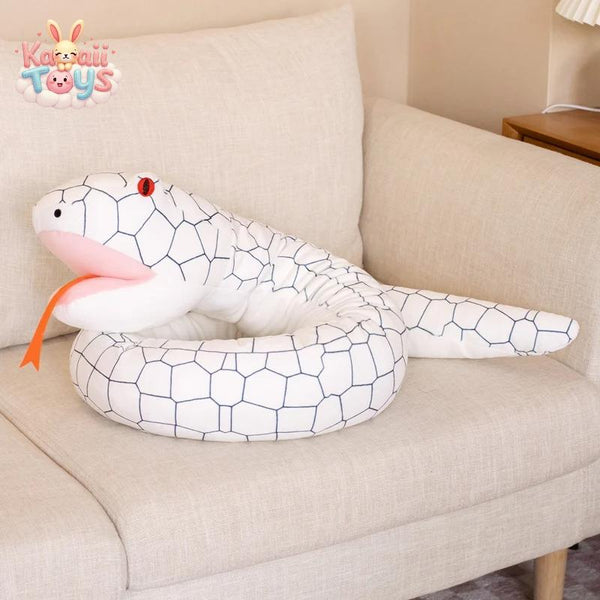 Python Snake Plush – A Fun and Lifelike Companion WHITE 165cm Kawaii Toys