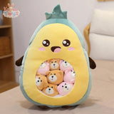 Plush Fruit Toy with Cute Bear – A Sweet and Snuggly Surprise! avocado 45x35cm Kawaii Toys