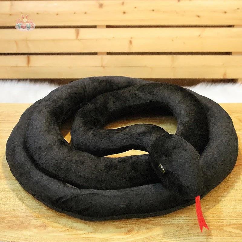 Simulation Corn Snake Plush Toy – A Slithering Companion Like No Other black Kawaii Toys