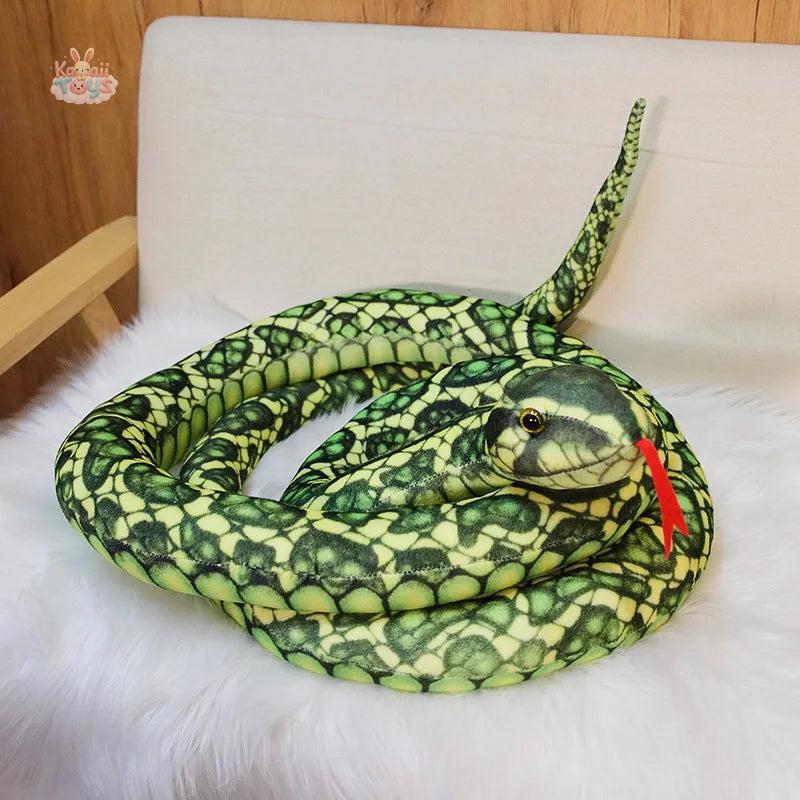 Simulation Corn Snake Plush Toy – A Slithering Companion Like No Other green Kawaii Toys