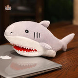 Crocodile Shark Killer Whale Plush Hand Puppets Fish Penguin Octopus grey shark 25-30cm Kawaii Toys