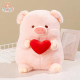 Kawaii Angel Pig Plush Toy Cartoon Stuffed Animals Plushies Anime Soft Toy holoding hear Kawaii Toys