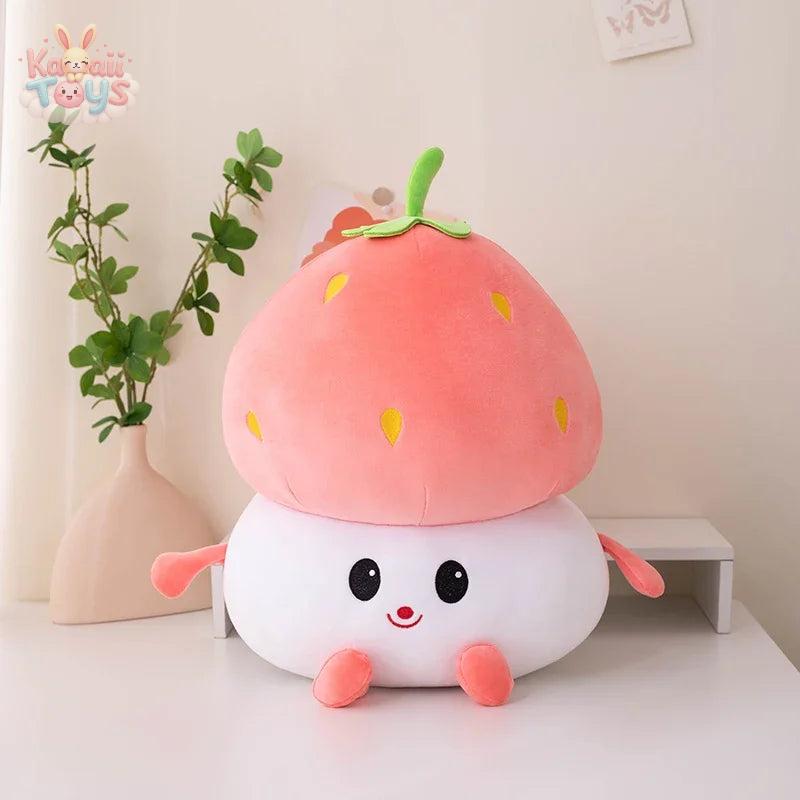 Mushroom Headgear Strawberry Plush Toy – A Sweet Cuddly Delight! Kawaii Toys