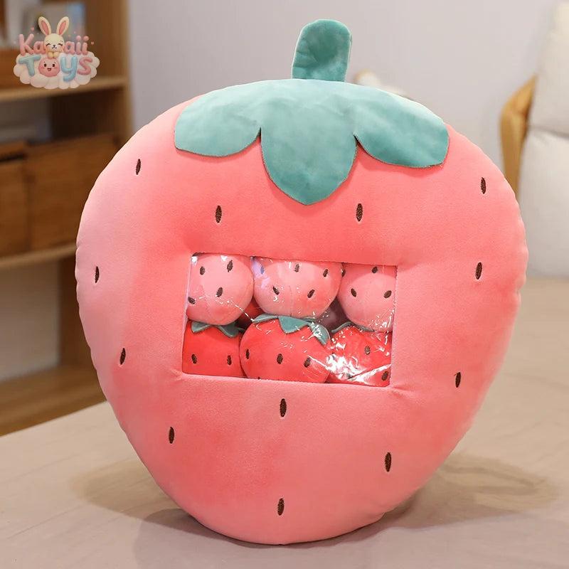 Plush Fruit Toy with Cute Bear – A Sweet and Snuggly Surprise! strawberry 45x35cm Kawaii Toys